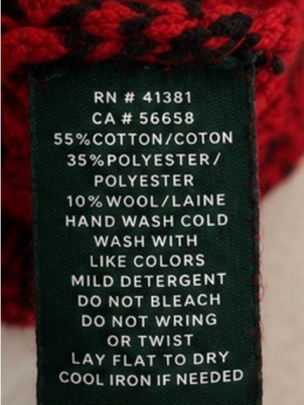 Lauren Ralph Lauren XL Red Black Fair Isle Sweater Wool Blend Holiday Nordic Pul - Picture 7 of 8